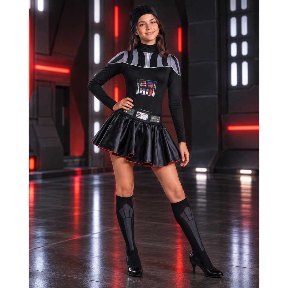 Star Wars Darth Vader Costume Dress Set Women Large 10-14 Black 887128